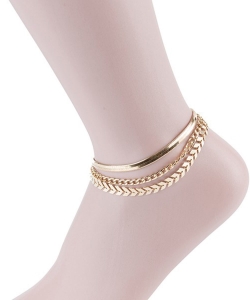 Fashion Multi Chain Anklet AN320048 GOLD